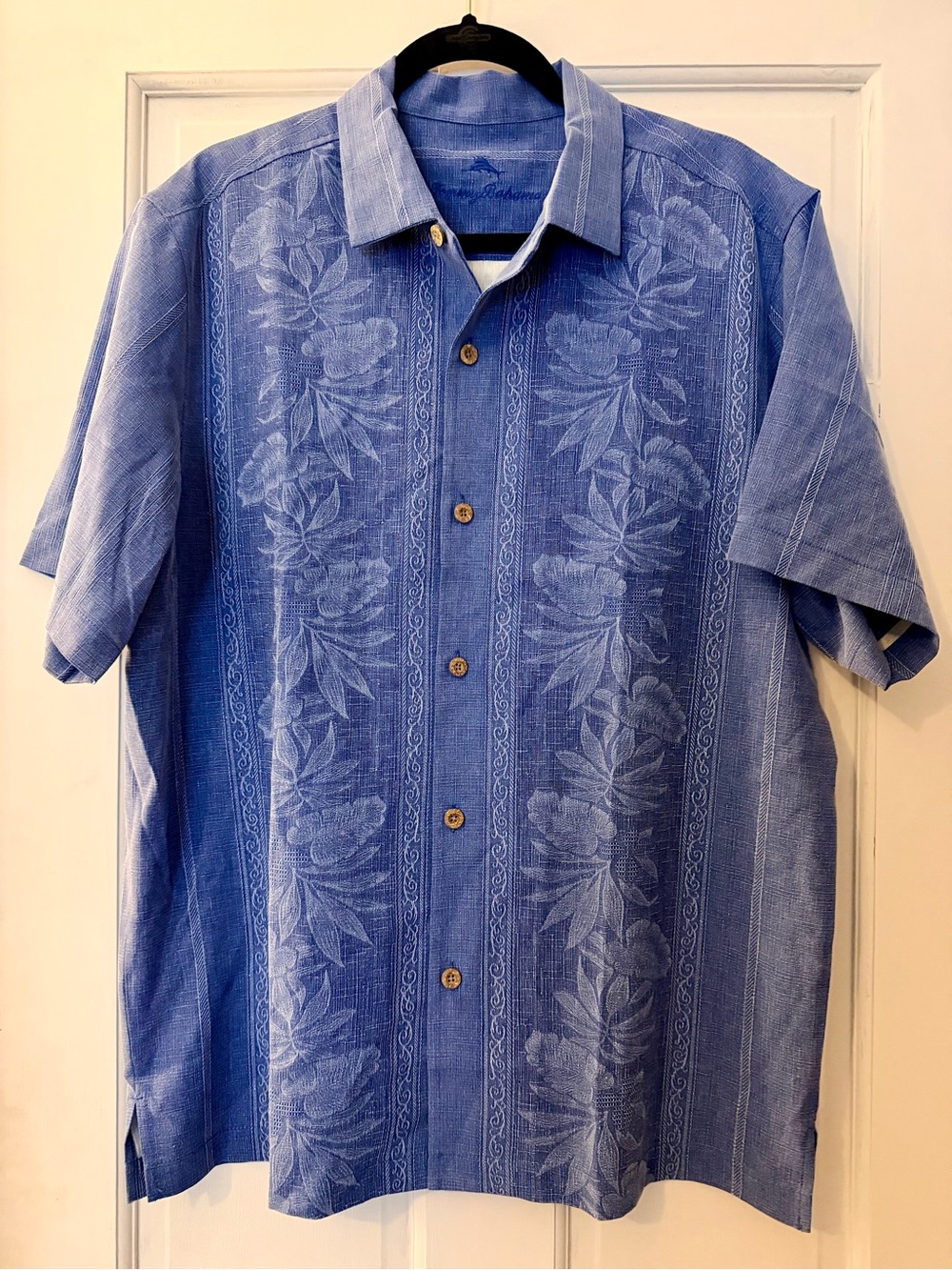 Tommy Bahama Men’s Classic Blue Floral Short-Sleeve Camp Shirt